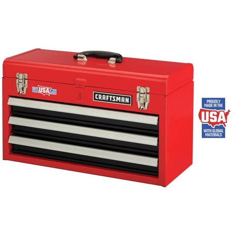 craftsman large 3 drawer metal tool.box|20 inch 3 drawer toolbox.